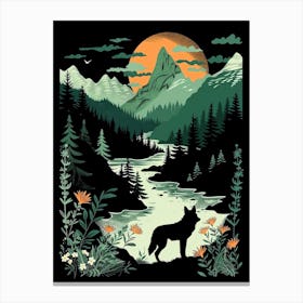 Wolf In The Mountains Canvas Print