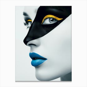 Black And Yellow Makeup Canvas Print