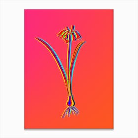 Neon Brandlelie Botanical in Hot Pink and Electric Blue n.0394 Canvas Print