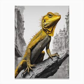Lizard In The City Canvas Print