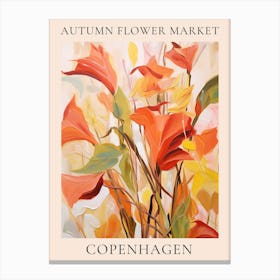 Autumn Flower Market Poster Copenhagen 2 Canvas Print