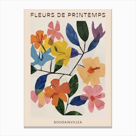 Spring Floral French Poster  Bougainvillea 1 Canvas Print