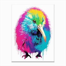 Andy Warhol Style Bird Kiwi 3 Canvas Print