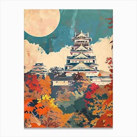 Himeji Castle Mid Century Modern 1 Canvas Print