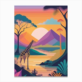 Jungle Animals, Sunset 4688 Canvas Print