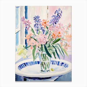 A Vase With Bluebell, Flower Bouquet 4 Canvas Print