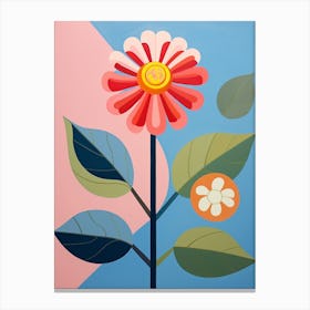 Zinnia 4 Hilma Af Klint Inspired Pastel Flower Painting Canvas Print