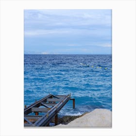 Pier Water Sea Blue Vertical Photo Photography Sky Living Room Bedroom Travel Canvas Print