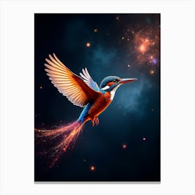 Celestial Flight Of The Kingfisher. Space Canvas Print