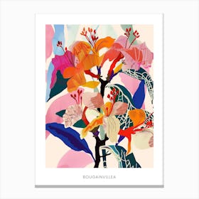 Colourful Flower Illustration Poster Bougainvillea 4 Canvas Print