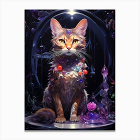 Cat With Crystals Canvas Print