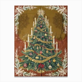 Christmas Tree With Candles Canvas Print