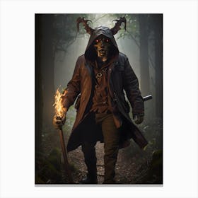 Demon Walking In The Woods Canvas Print