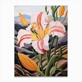 Gloriosa Lily 2 Flower Painting Canvas Print