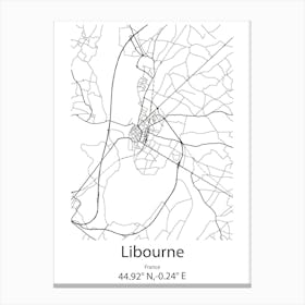 Libourne,France Minimalist Map Canvas Print