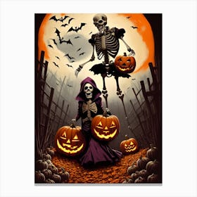 Halloween Skeletons Canvas Print