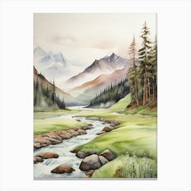 River In The Mountains.1 Canvas Print