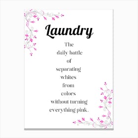 Laundry The Daily Battle Of Separating Whites From Turning Everything Pink 1 Canvas Print