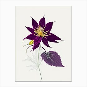 Dahlia Imperialis Floral Minimal Line Drawing 1 Flower Canvas Print