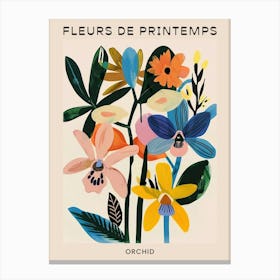 Spring Floral French Poster  Orchid 2 Canvas Print