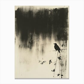 Crow On A Wire Canvas Print