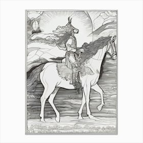 Knight On Horseback 1 Canvas Print