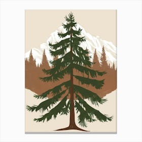 Pine Tree In The Mountains Canvas Print