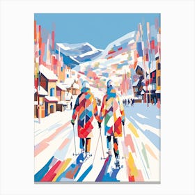 Park City Mountain Resort   Utah Usa, Ski Resort Illustration 1 Canvas Print