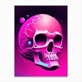 Skull With Cosmic Themes 2 Pink Pop Art Canvas Print