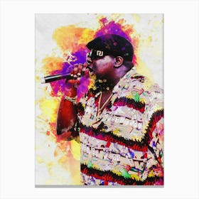 Smudge Of Portrait Biggie Rapper Canvas Print
