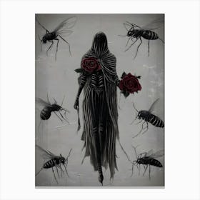 Woman Surrounded By Insects Canvas Print