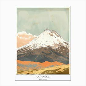 Cotopaxi Ecuador Color Line Drawing 5 Poster Canvas Print