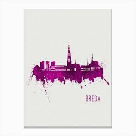 Breda Netherlands City Purple Canvas Print