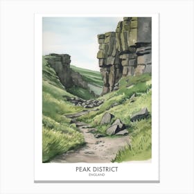 Peak District 7 Watercolour Travel Poster Canvas Print
