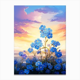 Forget Me Not By The Sunset (4) Canvas Print