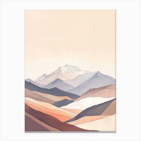 Mount Olympus Cyprus Color Line Drawing (1) Canvas Print