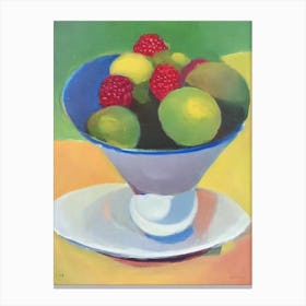Raspberry Bowl Of fruit Canvas Print
