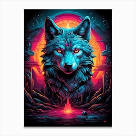 Psychedelic Wolf 5 Canvas Print