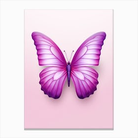 Butterfly On A Pink Background Canvas Print