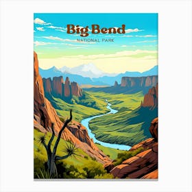 Big Bend National Park Nature Travel Art Illustration Canvas Print