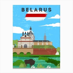 Belarus — Retro travel minimalist art poster Canvas Print