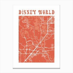 Disney World Florida Map Poster 1 Canvas Print
