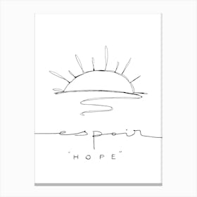 Espoir - One Line & Lettering Canvas Print