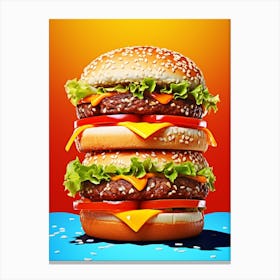 Hamburger Realistic Photography Canvas Print