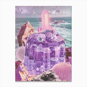 Purple Jelly Retro Space Collage 1 Canvas Print
