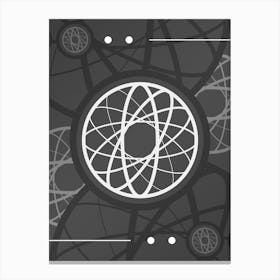 Abstract Geometric Glyph Array in White and Gray n.0082 Canvas Print