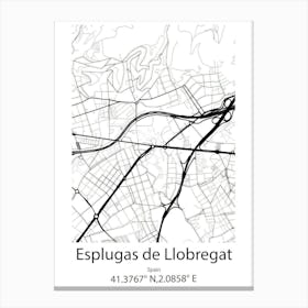 Esplugas De Llobregat,Spain Minimalist Map Canvas Print