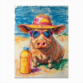 Pig In Sunglasses Canvas Print