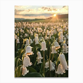 Lily Of The Valley Knitted In Crochet 1 Canvas Print