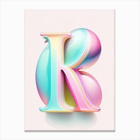 K, Alphabet Bubble Rainbow 1 Canvas Print